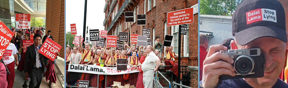 International Shugden Community - Kadampa Buddhists (New Kadampa Tradition) protest