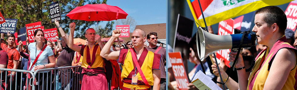 Protests against the Dalai Lama via Western Shugden Society, Gen Kelsang Khyenrab & Gen Kelsang Dekyong