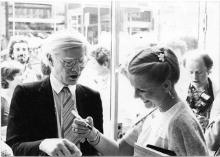 Andy Warhol with Louwrien Wijers, 1980